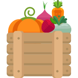 Des légumes dans une caisse