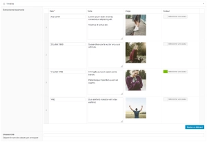 Composant timeline